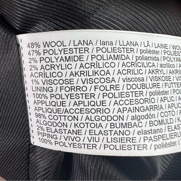 MNG Mango Plaid Wool Blend Coat Size XS Black Gray Double Breasted Lined - Picture 7 of 7